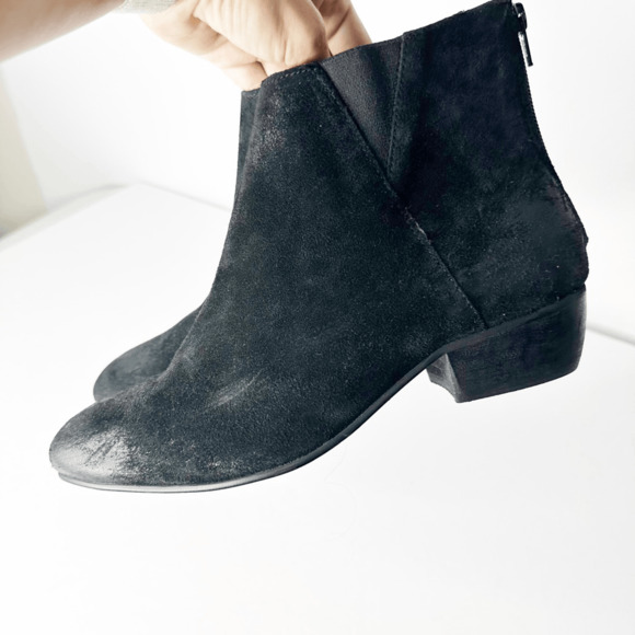 Rebels Ryan Suede Ankle Bootie black leather heeled western womens size us 8.5 - Picture 3 of 6